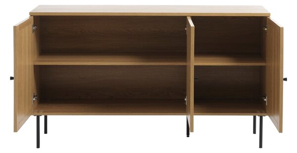 Nízka komoda v dekore duba v prírodnej farbe 140x80 cm Pensacola – Unique Furniture