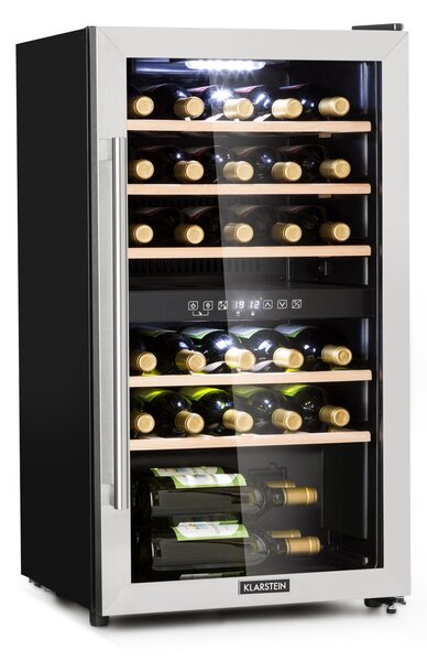 Klarstein Vinamour 29D, vinotéka, 2 zóny, 80 l, 29 fliaš, 5-22°C, dotykové ovládanie