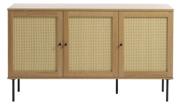 Nízka komoda v dekore duba v prírodnej farbe 140x80 cm Pensacola – Unique Furniture