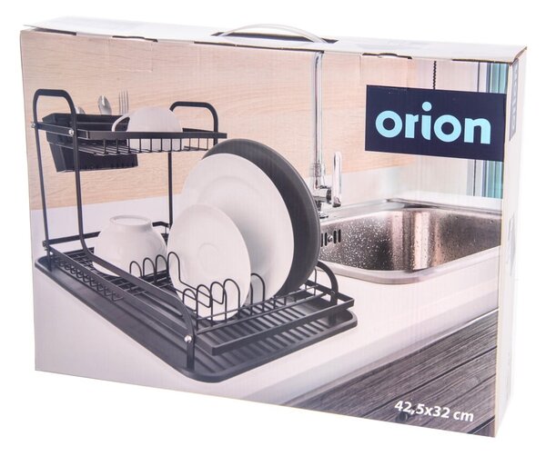 Čierny kovový dvojposchodový odkvapkávač 42,5x32 cm Radka – Orion
