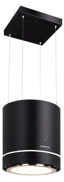 Klarstein Tron Ambience, digestor, 38 cm, ostrovčekový, 521 m³/h, LED, čierny