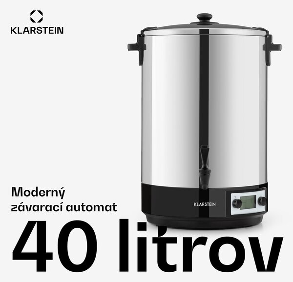 Klarstein KonfiStar 40, zavárací hrniec, dávkovač nápojov, 40 l, 2500 W, 100 °C, 180 min, digitálny