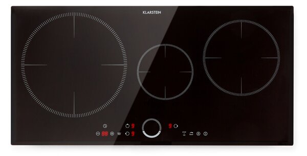 Klarstein Delicatessa 80, vstavaná indukčná varná doska, 7400 W, 3 zóny, sklokeramika