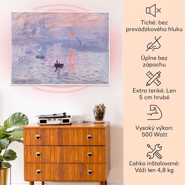 Klarstein Wonderwall Air Art Smart, infračervený ohrievač, 80 x 60 cm, 500 W, východ slnka
