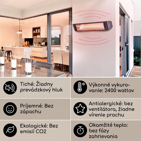 Blumfeldt Smartwave, infračervený ohrievač, 2400 W, WiFi, ovládanie cez aplikáciu, čierny