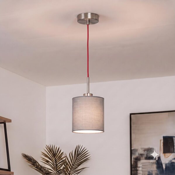 Brilagi - LED luster na lanku NUBILA 1xE27/60W/230V priemer 14 cm červená/svetlosivá