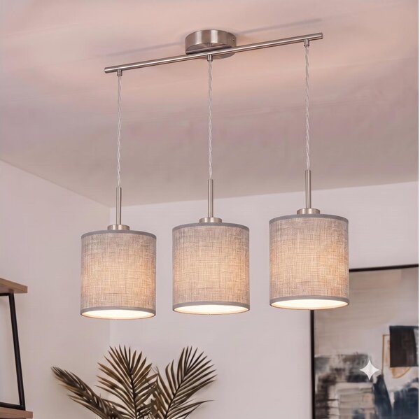 Brilagi - LED luster na lanku NUBILA 3xE27/60W/230V sivý
