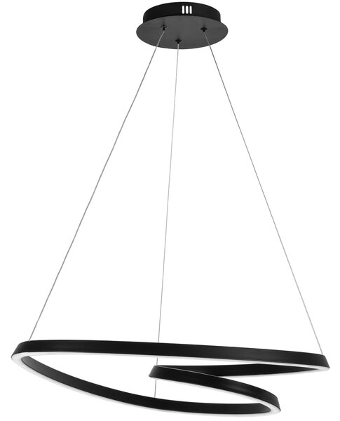 Toolight Toolight, Moderné LED závesné stropné svietidlo + diaľkový ovládač APP796-CP, čierna, OSW-05502