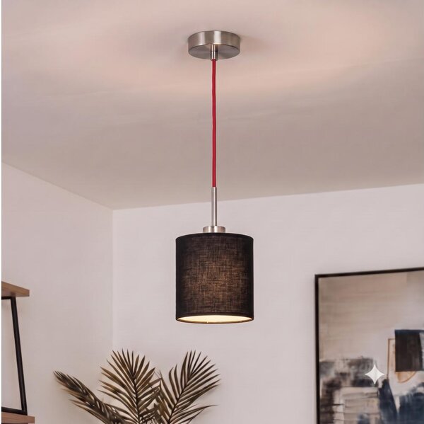 Brilagi - LED luster na lanku NUBILA 1xE27/60W/230V pr. 14 cm červená/čierna