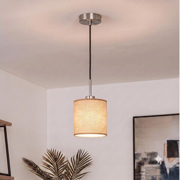 Brilagi - LED luster na lanku NUBILA 1xE27/60W/230V pr. 14 cm čierna/svetlohnedá