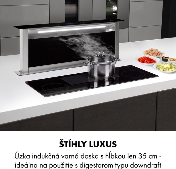 Klarstein Delicatessa 90 Slim, vstavaná indukčná varná doska, 7000 W, 4 zóny, samostatná