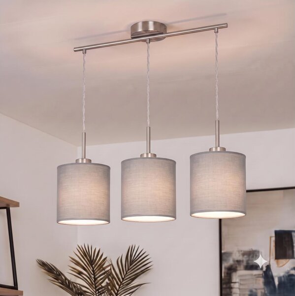 Brilagi - LED luster na lane NUBILA 3xE27/60W/230V svetlosivá