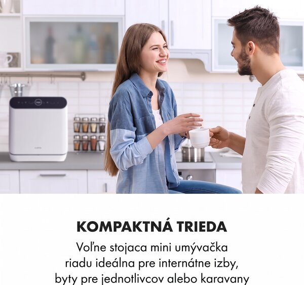 Klarstein Oceana, umývačka riadu, 860 W, energet. trieda F, voľne stojaca, bez inštalácie, biela