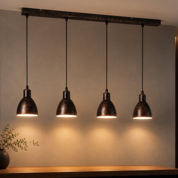 Brilagi - LED luster na lanku RIDDY 4xE27/60W/230V medená/patina