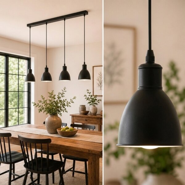 Brilagi - LED luster na lankách RIDDY 4xE27/60W/230V čierna