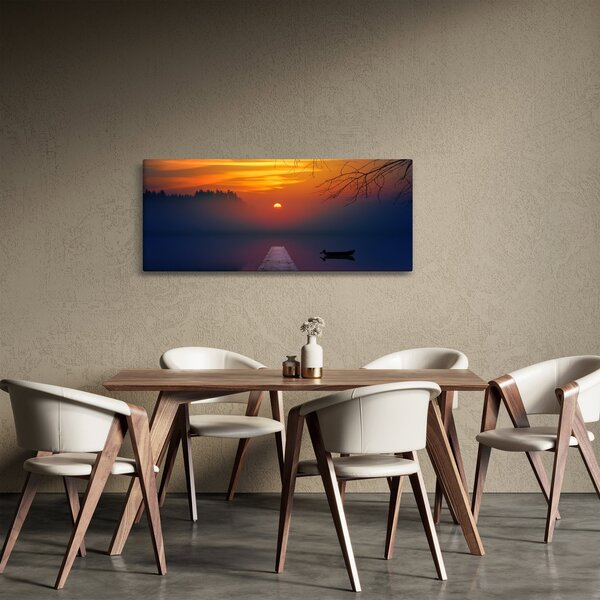 Obraz mostu pri západe slnka (120x50 cm)