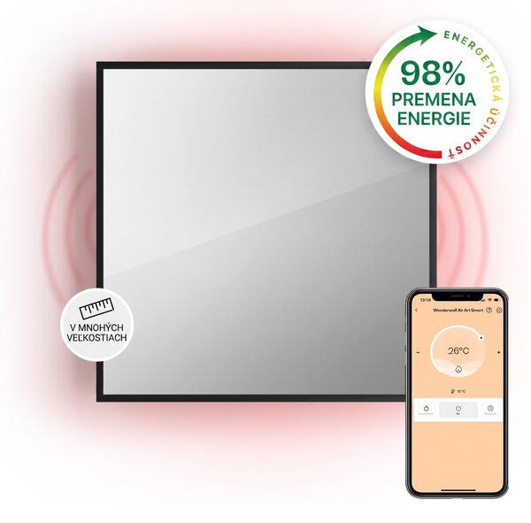 Klarstein La Palma 500 smart, infračervený ohrievač 2 v 1, 60 x 60 cm, 500 W, zrkadlová predná časť