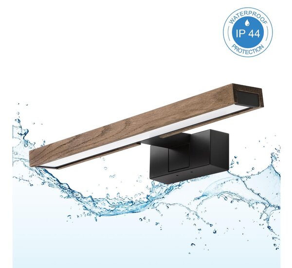 Brilagi - LED osvetlenie pre kúpeľňové zrkadlo 3v1 WOODY MIRROR LED/8W/230V IP44 čierna/dub orech
