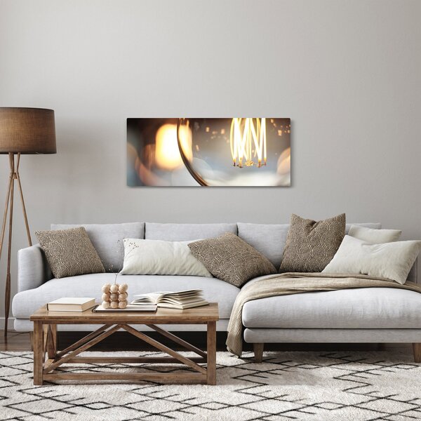 Obraz svietiacej žiarovky (120x50 cm)