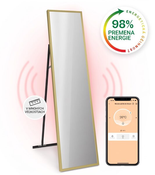 Klarstein La Palma 900 smart, infračervený ohrievač, 40 x 160 cm, 900 W, zrkadlový stojan