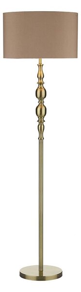 Där Lighting MAD4975 - Stojacia lampa MADRID 1xE27/60W/230V hnedá/mosadz