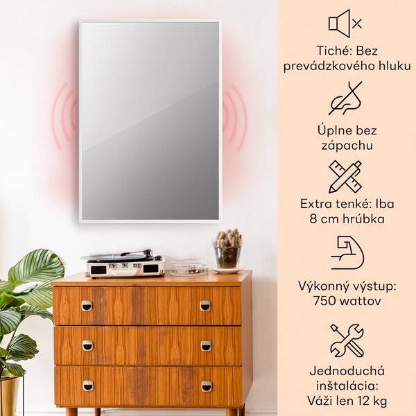 Klarstein La Palma 750 smart, infračervený ohrievač 2 v 1, 85 x 60 cm, 750W, zrkadlová predná časť