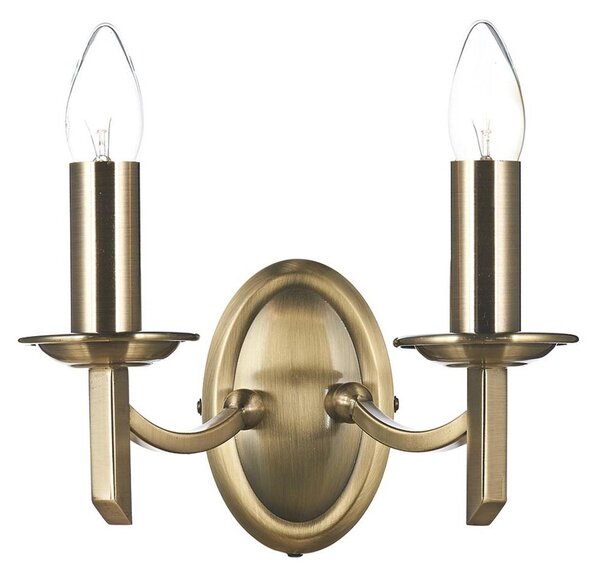 Där Lighting AMB0975 - Nástenné svietidlo AMBASSADOR 2xE14/40W/230V mosadz