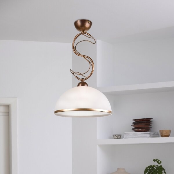 Luster na tyči COBRA 1xE27/60W/230V priemer 30 cm bronz/patina