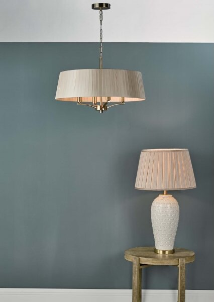 Där Lighting CRI0429 - Luster na reťazi CRISTIN 4xE14/40W/230V mosadz/taupe