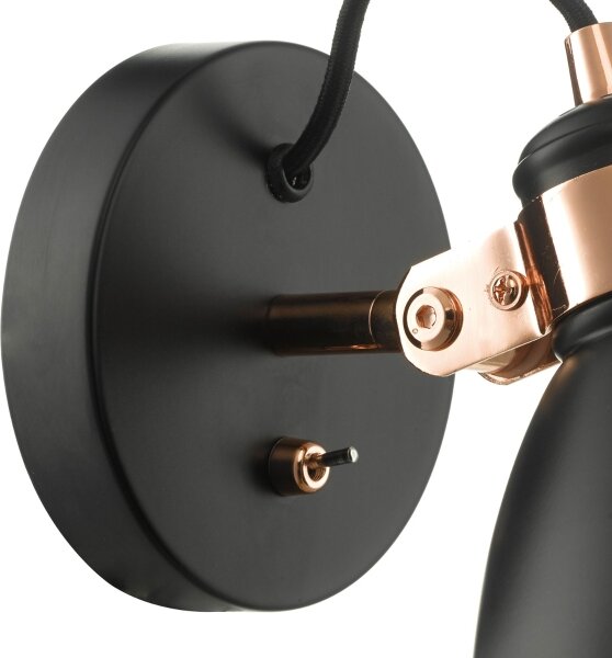 Där Lighting FRE0722 - Nástenné bodové svietidlo FREDERICK 1xE14/40W/230V čierne