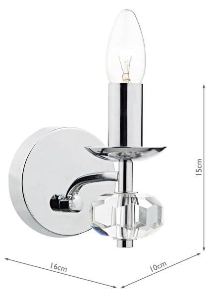 Där Lighting OLE0750 - Nástenné svietidlo OLEANA 1xE14/40W/230V lesklý chróm