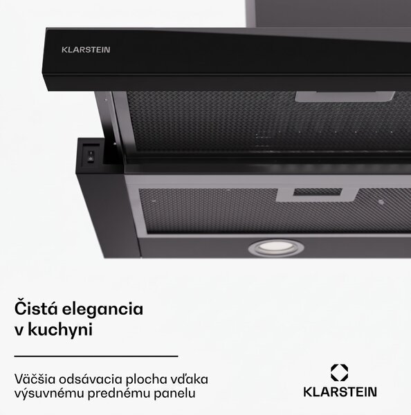 Klarstein Mariana 90 Neo nízkoprofilová digestoř 491 m³/h odtah/recirkulace LED EEK C