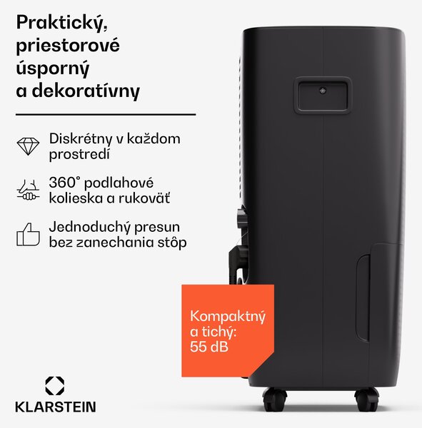 Klarstein DryFy Pro Connect 60 Smart, Odvlhčovač, WiFi, Kompresia, 60l/24h, 45-65 m²