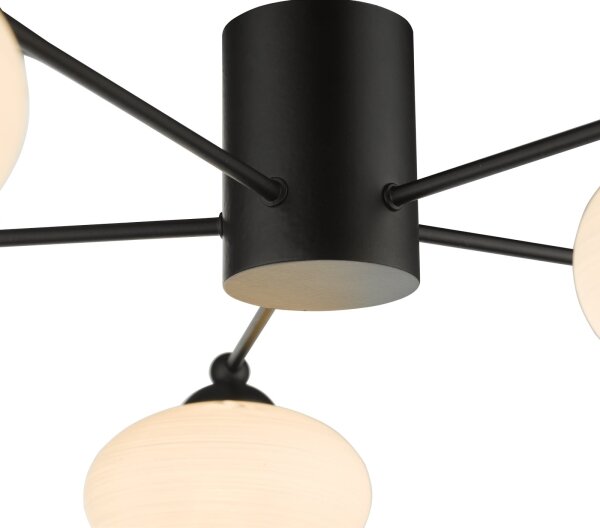 Där Lighting JAS5422 - Prisadené stropné svietidlo JASPER 5xG9/25W/230V čierne