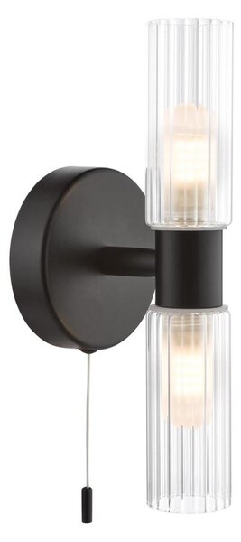 Där Lighting BOL0922 - Kúpeľňové nástenné svietidlo BOLTON 2xG9/5W/230V IP44 čierne