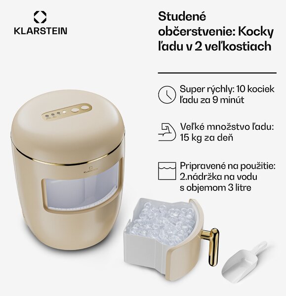 Klarstein Passau výroba ľadu 2 veľkosti 15 kg/24 h Auto-Clean