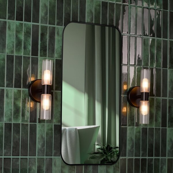 Där Lighting BOL0922 - Kúpeľňové nástenné svietidlo BOLTON 2xG9/5W/230V IP44 čierne