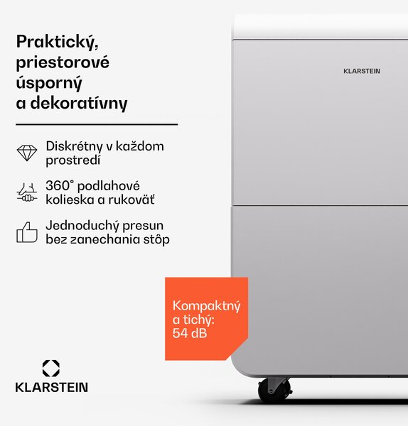 Klarstein DryFy Grand Smart 70, odvlhčovač, WiFi, kompresný, 70l/24h, 90-140 m²