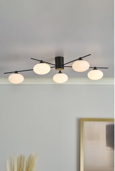 Där Lighting JAS5422 - Prisadené stropné svietidlo JASPER 5xG9/25W/230V čierne
