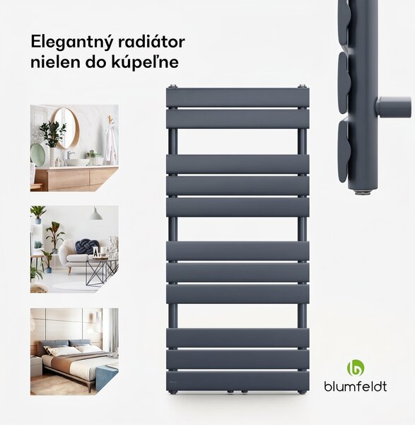 Blumfeldt Fairmont 50 x 107 radiátor 509 W teplá voda 4 držiaky na uteráky 1/2"