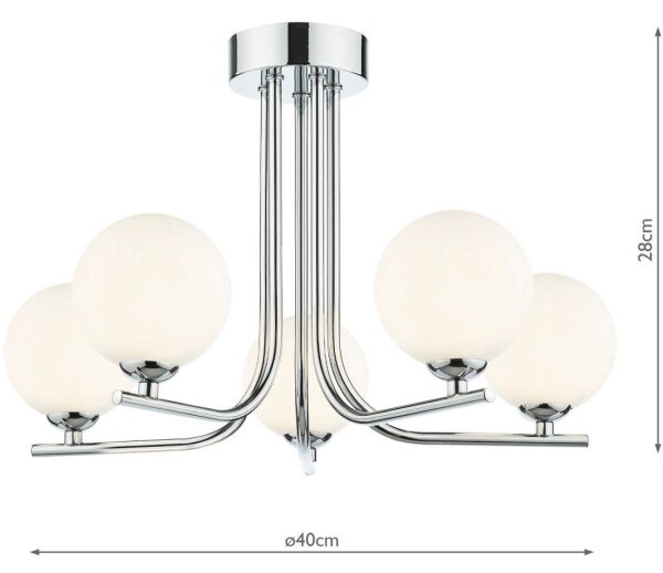 Där Lighting CRA5450-02 - Luster na tyči CRADLE 5xG9/25W/230V lesklý chróm