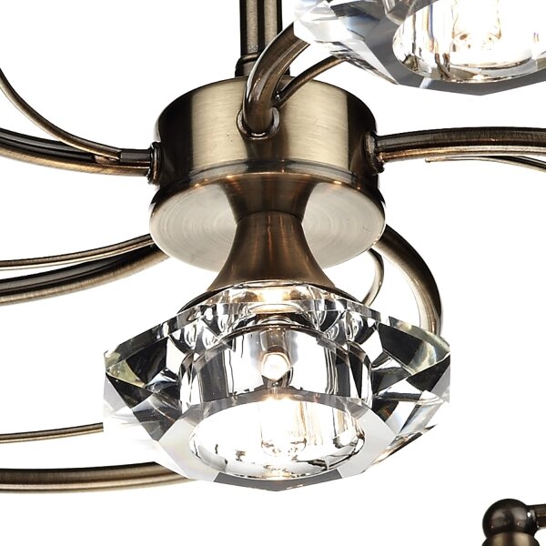 Där Lighting LUT0675 - Prisadený luster LUTHER 6xG9/40W/230V mosadz