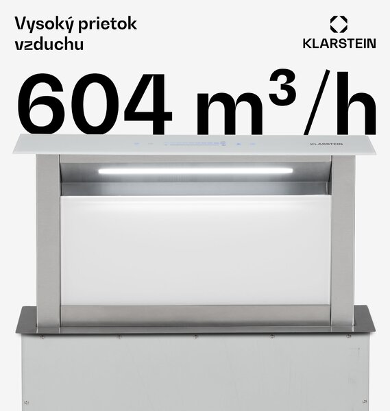 Klarstein Royal Flush 60cm 604m³/h Výsuvný Digestor Biela