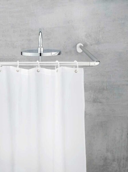 Univerzálna rohová tyč na sprchový záves Wenko Shower Curtain Rod