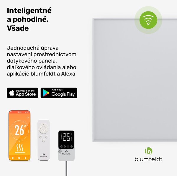 Blumfeldt RadiantSmart IR Heater, Infračervený ohrievač, Externý termostat, 360 W, Energeticky účinný