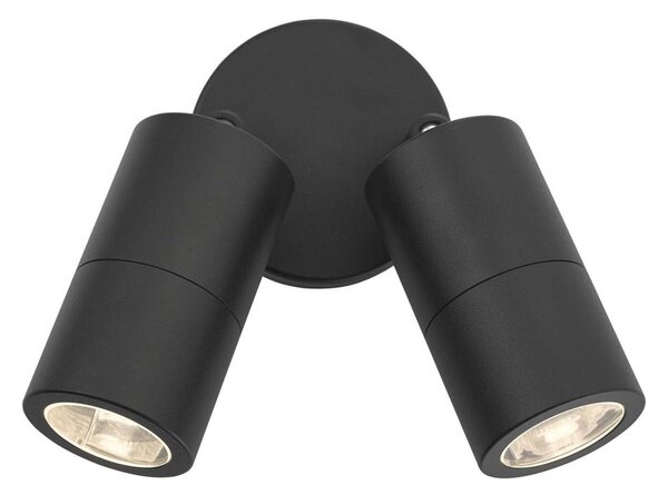 Där Lighting ORT0922 - LED vonkajšie nástenné bodové svietidlo ORTEGA 2xGU10/5W/230V IP65 čierne