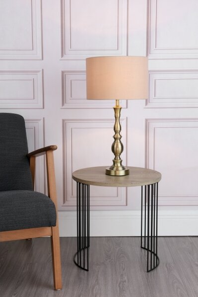 Där Lighting MAD4275 - Stolná lampa MADRID 1xE27/60W/230V hnedá/mosadz