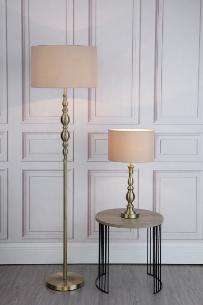Där Lighting MAD4275 - Stolná lampa MADRID 1xE27/60W/230V hnedá/mosadz