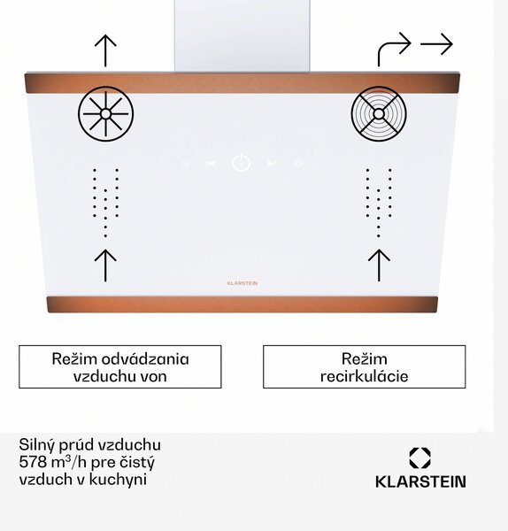 Klarstein FlashLine 60 digestor, A++, 578 m³/h, 3 úrovne, dotykový, tichý, LED, odsávanie/recirkulácia, 100 W