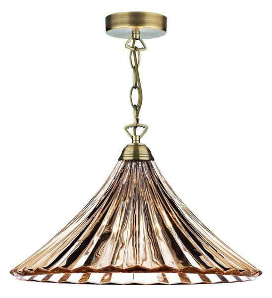 Där Lighting ARD866 -Luster na reťazi ARDECHE 1xE27/60W/230V mosadz/dymová hnedá